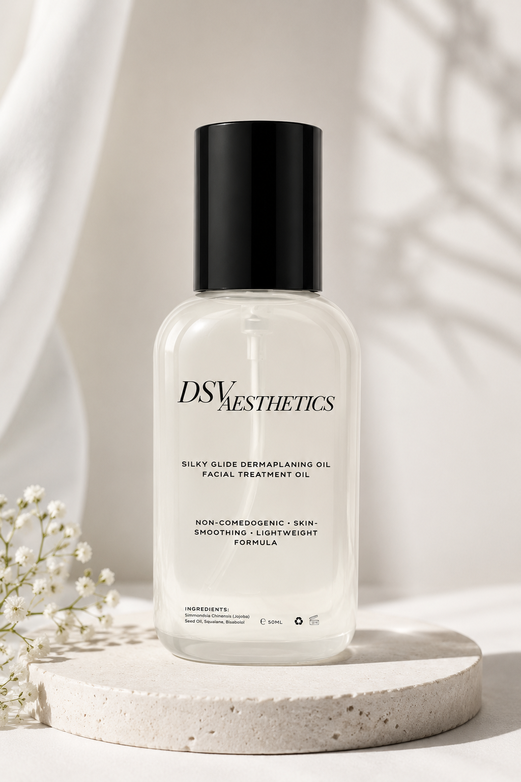 DSV Aesthetics Silky Glide Dermaplaning Oil | Professional Facial Treatment Oil (50ml)