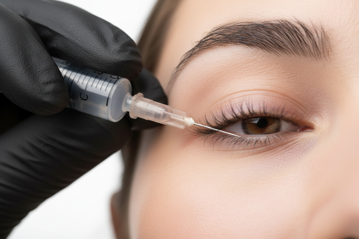 NEEDLE UNDER THE EYE